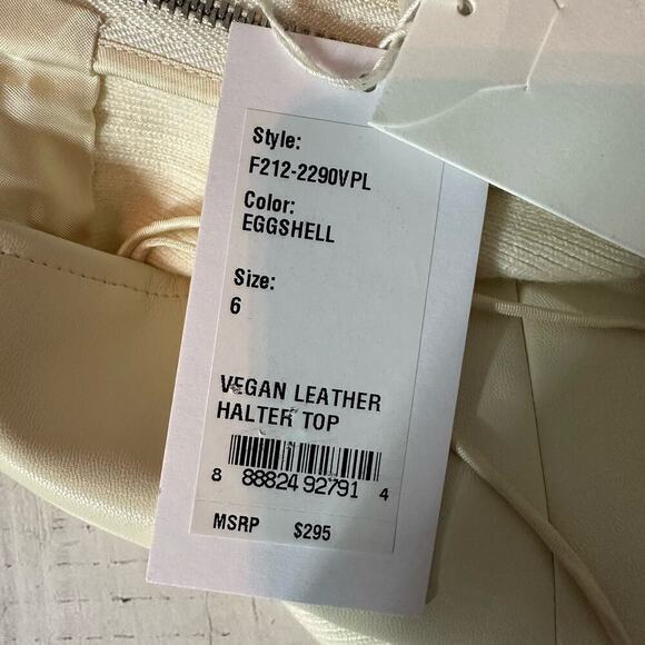 3.1 Phillip Lim Eggshell Vegan Leather Halter Top Size 6 - Picture 4 of 12